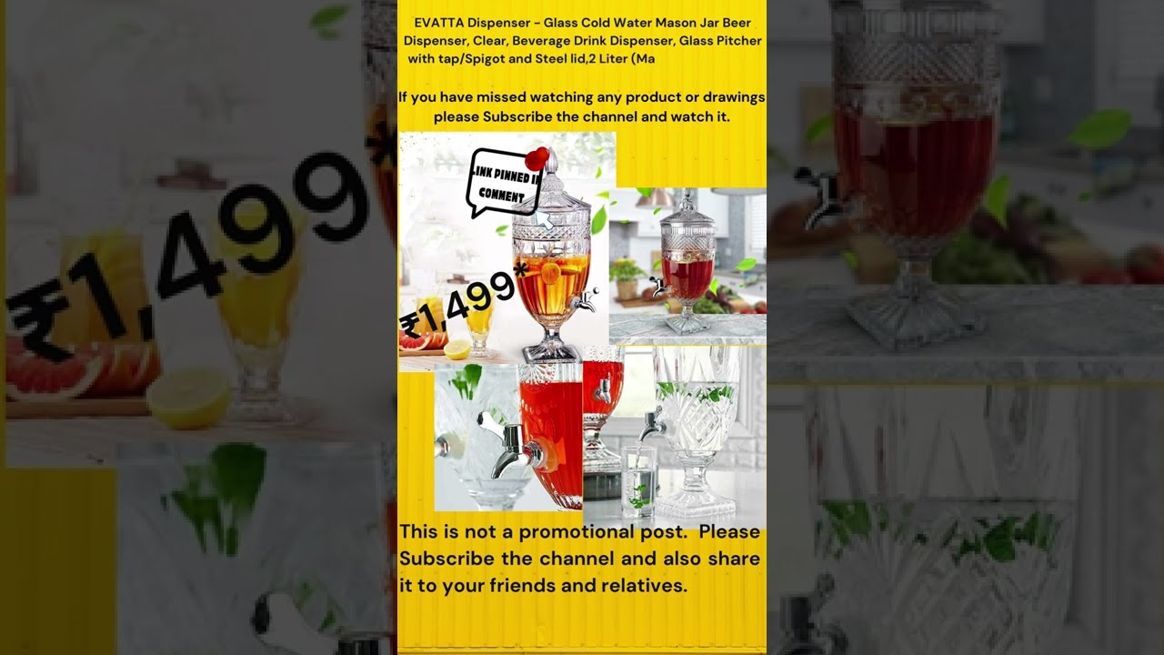 || EVATTA Dispenser - Glass Cold Water Mason Jar Beer Dispenser,Mason Ja -2ltr||SecretMrs.||#shorts
