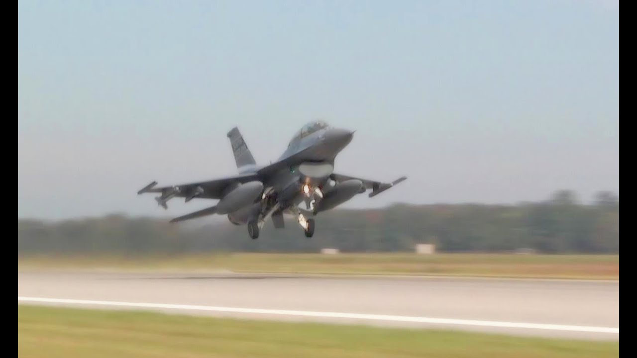 F-16 Takeoffs. McEntire Joint National Guard Base.