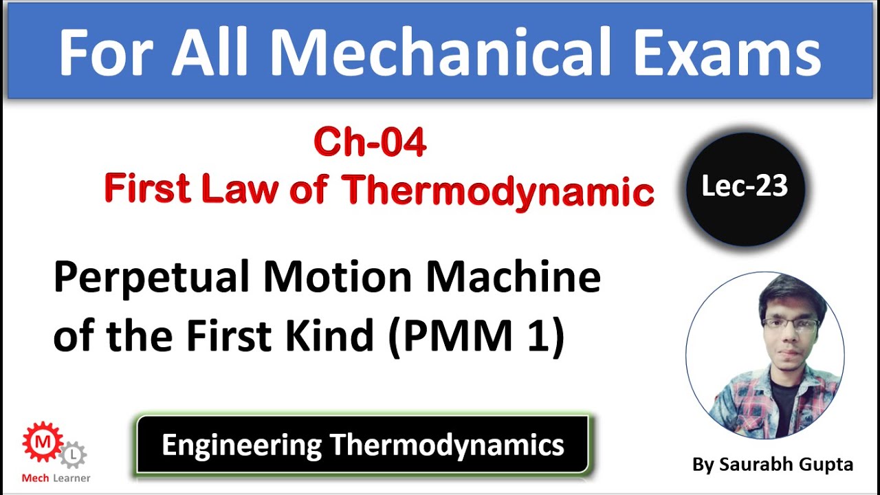 Perpetual Motion Machine of the First Kind (PMM1) || Engineering Thermodynamics-23 || For GATE/IES