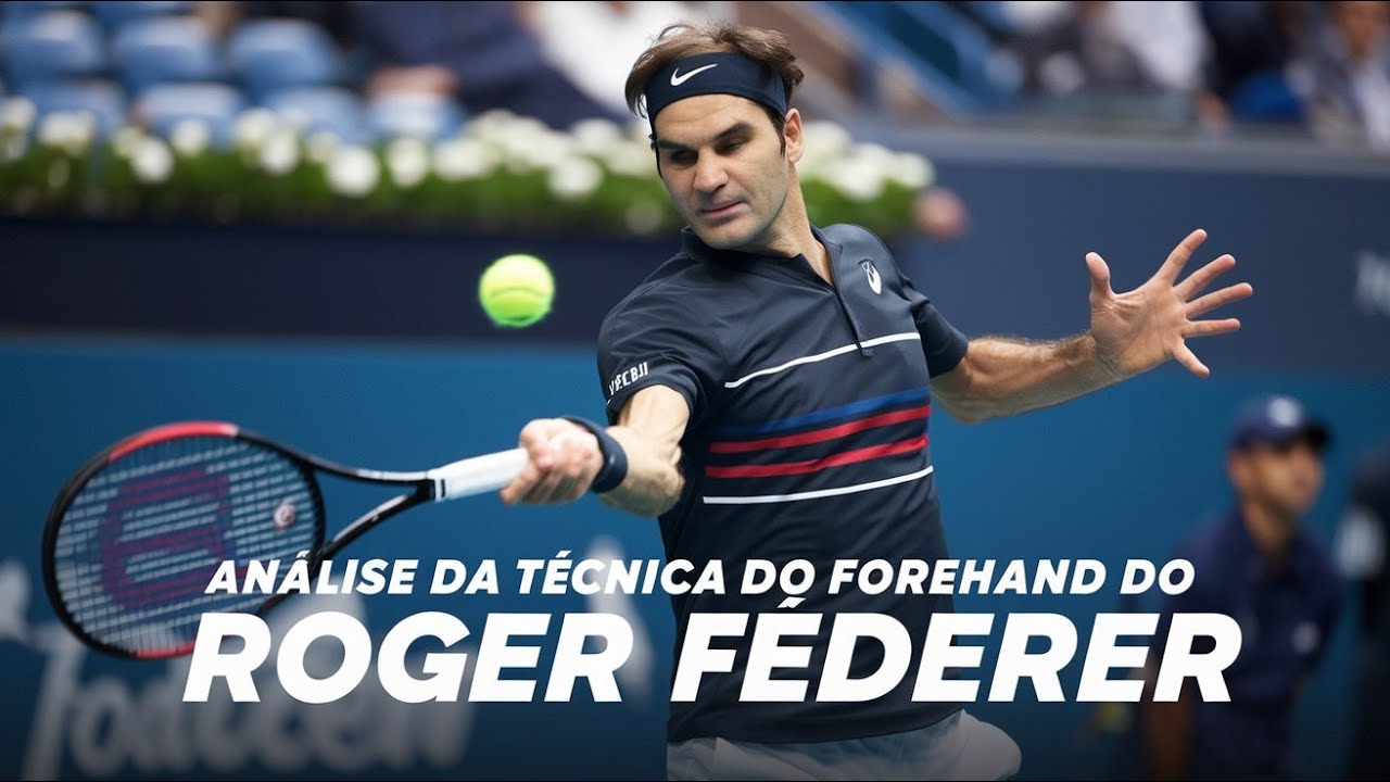 Análise da Biomecânica do forehand do suíço Roger Federer com a raquete retirada na edição de vídeo.