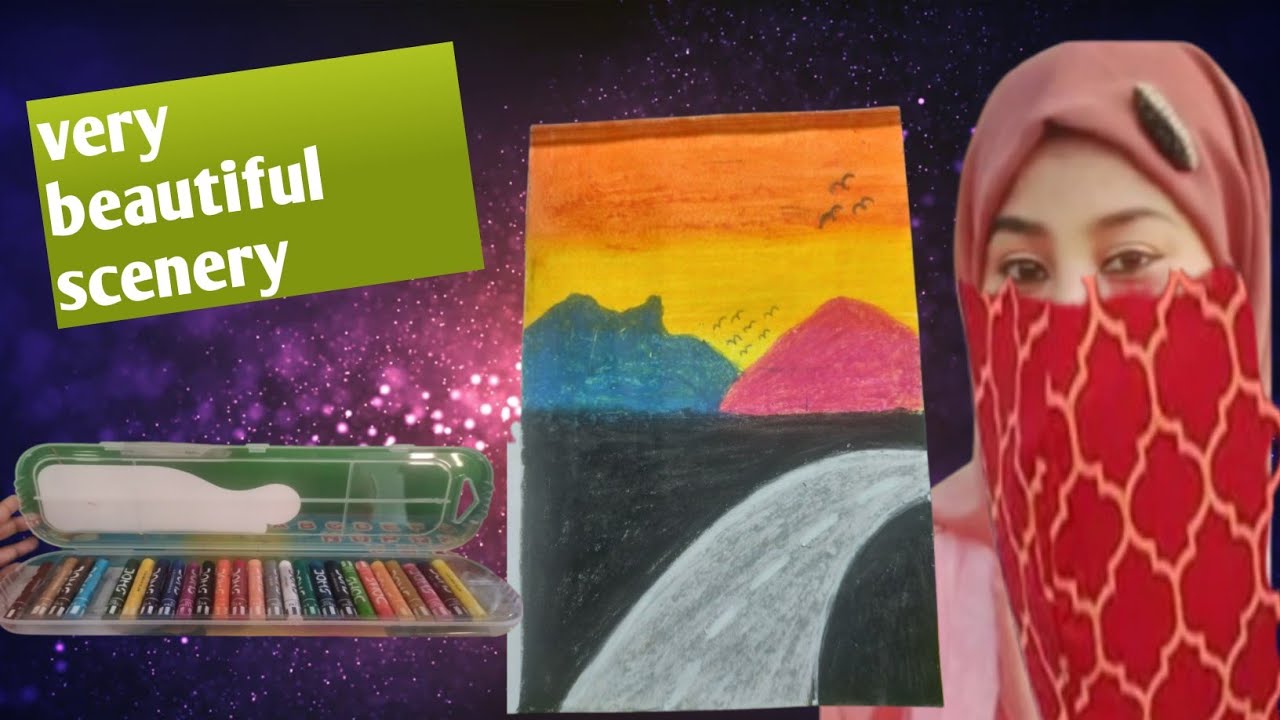 Very Beautiful Scenery Drawing | How To Draw Beautiful Scenery Easy Drawing
