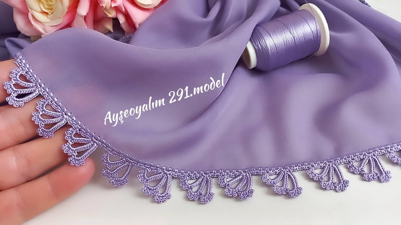 Oldukça zarif ve kolay tek renk tek sıra pulsuz boncuksuz tığ oyası (@ayşeoyalım ) 291.model