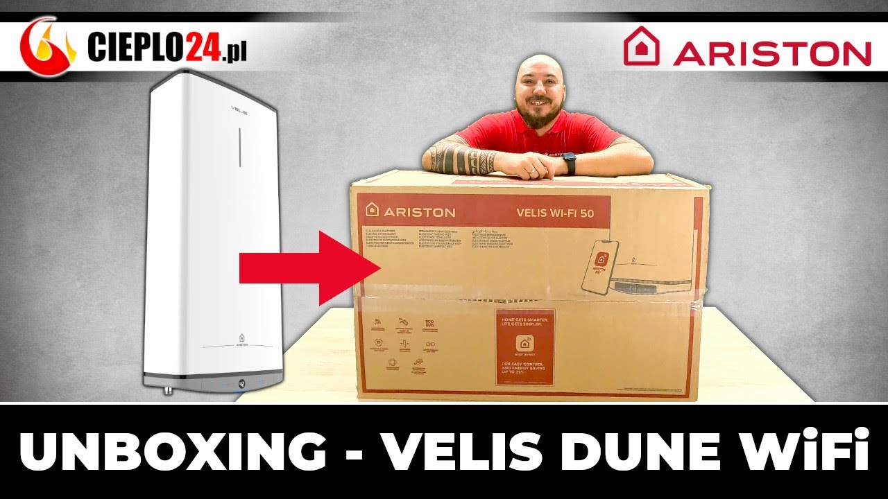 Unboxing - Bojler Velis Dune 50 WI-FI 4018000 - otwieramy opakowanie podgrzewacza do wody  Ariston