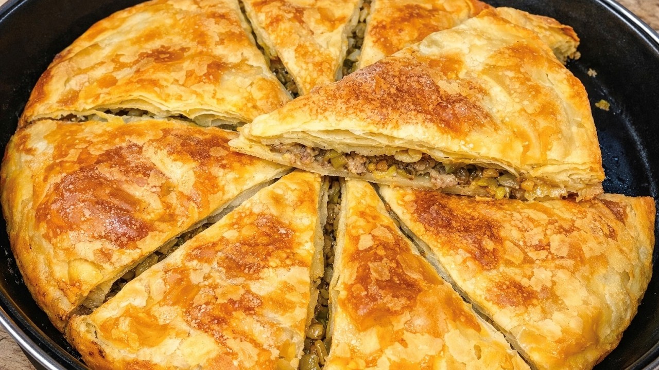 👉PIRASA MEVSİMİ GELDİĞİNDE TEPSİ TEPSİ YAPIYORUM YİYENLER BAYILIYOR❗️KAPIŞ KAPIŞ GİDEN KIYMALI BÖREK