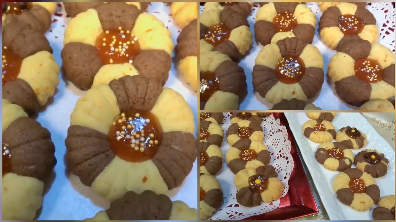حلويات العيد🌹 صابلي بالمربى هشيش و رطب بطريقة سهلة و سريعة للمبتدآت و المذاق ياسلام Sablés bicolore