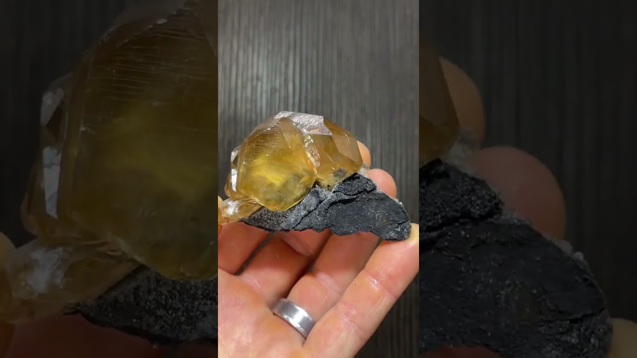 Lustrous Yellow Calcite Crystals on Matrix from Daye Co., China - DallasStoneworks.com