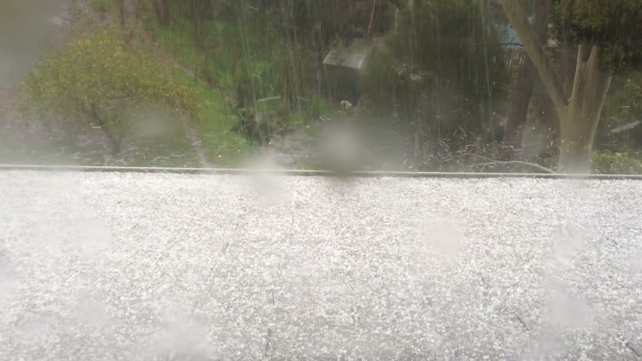 Rare Hail Storm. July 12th, 2016.  Eden Hills. South Australia. 