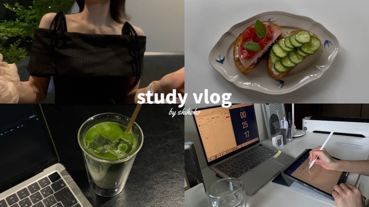 【Eng】study vlog👩🏻‍💻🖇｜5:00に起きて８時間勉強した大学生の1日🍨｜本気で休日を過ごしてみた｜進化したモーニングルーティン🏋🏻