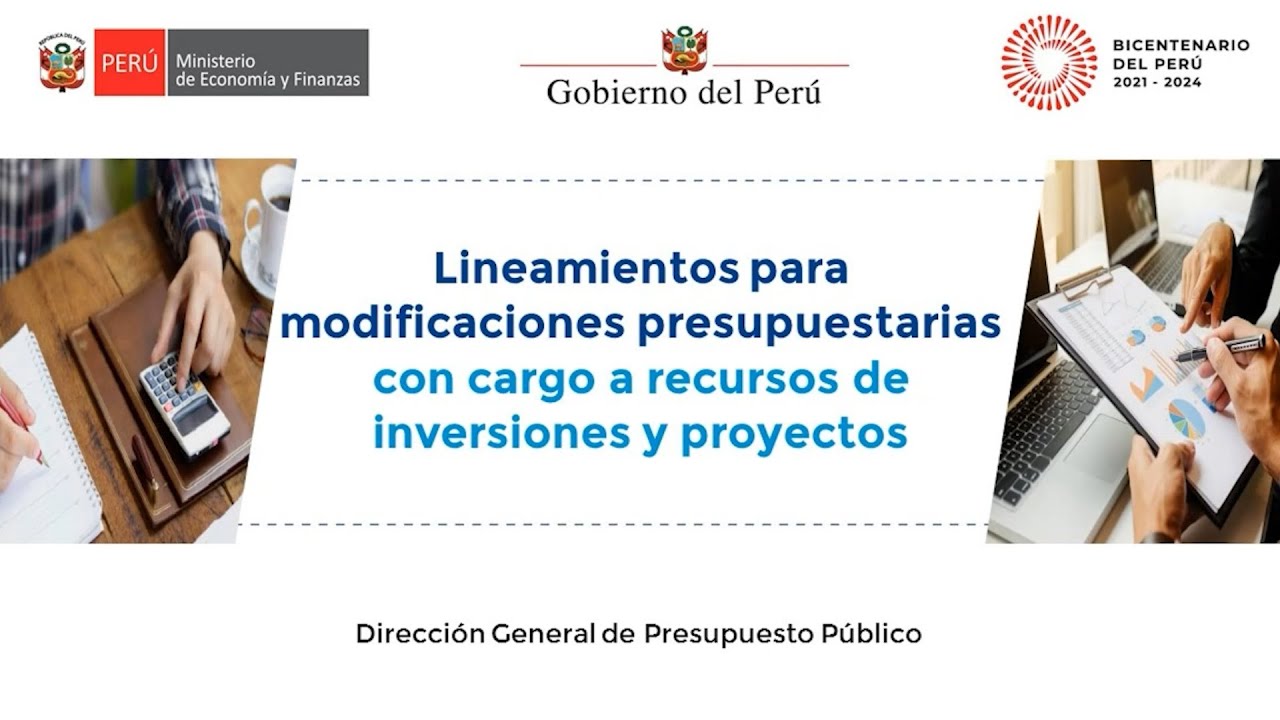 Lineamientos para modificaciones presupuestarias con cargo a recursos de inversiones y proyectos