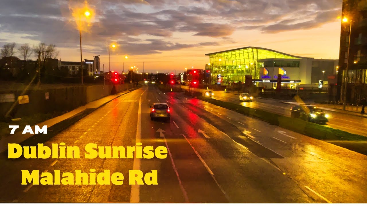 7AM Dublin Bus Ride through the North of Dublin-ClareHall, Malahide Rd -Clongriffin - Bus Route 15 🚌