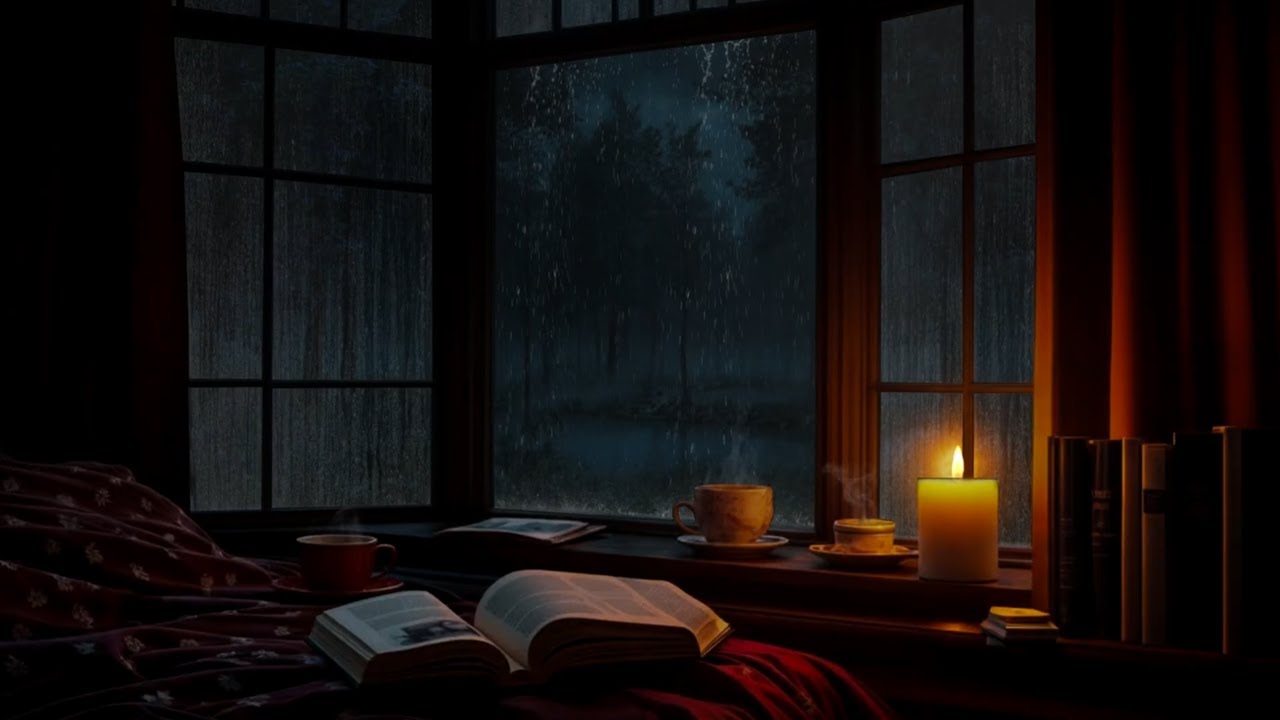 Open Window on a Rainy Night – Soft Rain Sounds for Relaxation & Calm