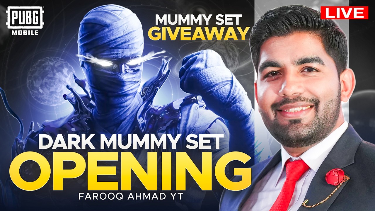 Chaosphage Set (Dark Mummy) opening | Mummy Set Giveaway |🔥 PUBG MOBILE Live 🔥