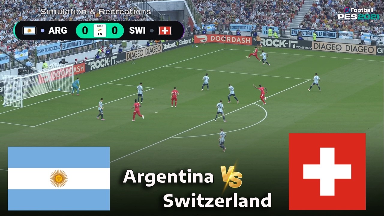 Argentina vs Switzerland - Video Game Simulation - eFootball PES 2021 - Live Stream I 12 July 2026