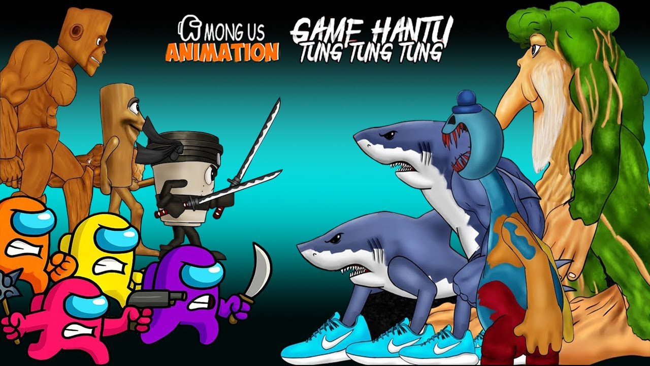 Among Us & Tung Tung Tung Sahur Vs. TRALALERO TRALALA & Doey The Doughman | Among Us Funny Animation