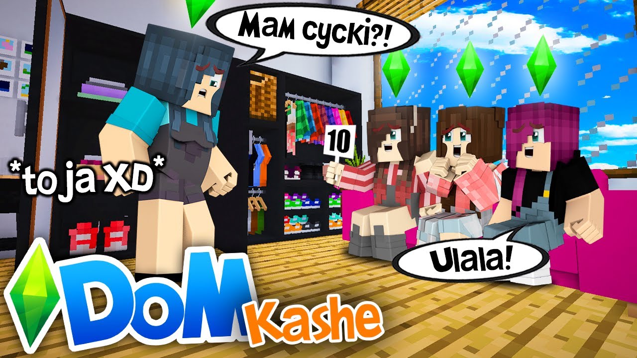 MINECRAFT DOM #5 - 💋👙 ZOSTAŁEM DZIEWCZYNĄ?! *mama Luferka?!* | SIMSCRAFT