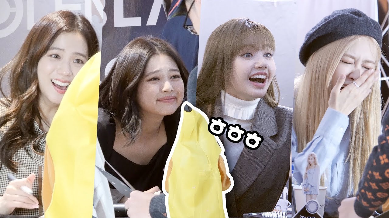 블랙핑크가 바나나 팬을 만났을 때 반응 BLACKPINK's reaction, meet  Banana fan : 팬사인회 fansign event : 잠실 롯데월드