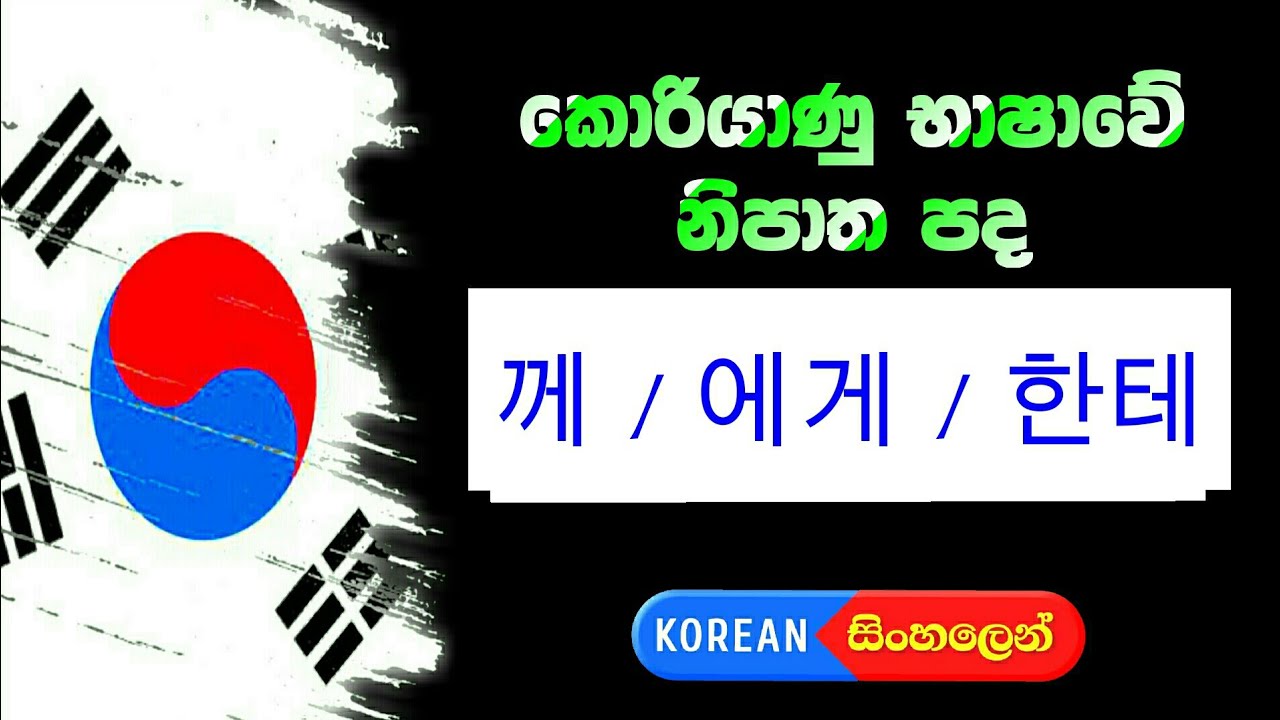 Learn Korean Prepositions 께 / 에게 / 한테 for Beginners in Sinhala කොරියන් නිපාත පද සිංහලෙන් මුල සිට