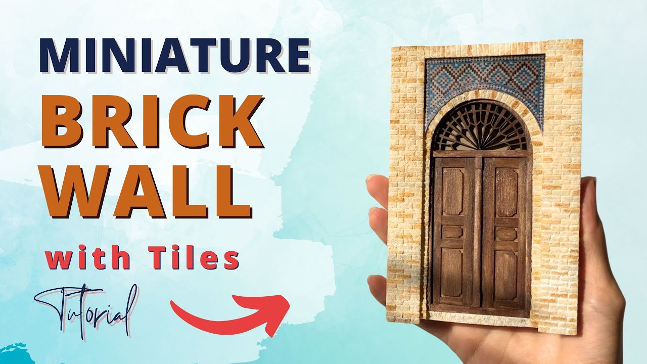 DIY Miniature Door with Brick Wall and Glossy Tiles | Tutorial | Diorama