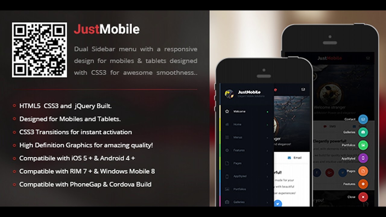 JustMobile | Sidebar Menu for Mobiles & Tablets | Codecanyon Scripts and Snippets