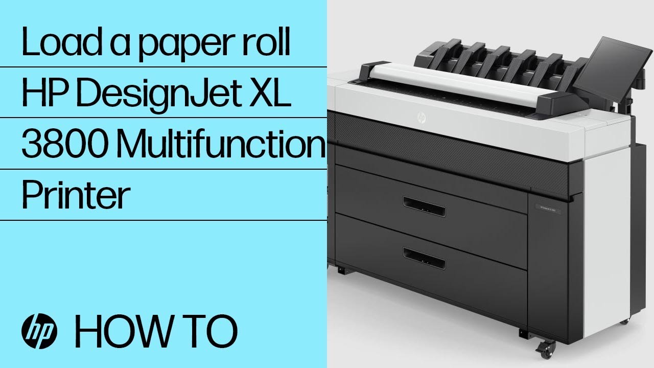 How to load a paper roll | HP DesignJet XL 3800 Multifunction Printer series | HP Support