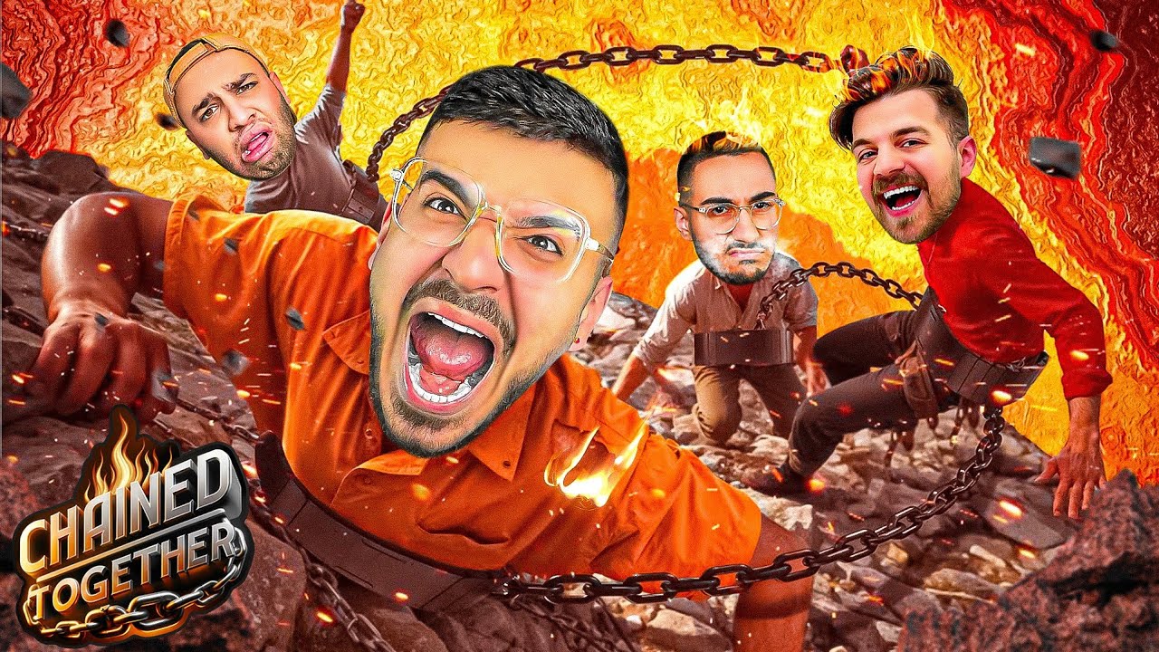 ❌️ دستمو بگیر !! بازی Chained Together با احسان میرزاد - مهدی PES و The Beniamin 😨