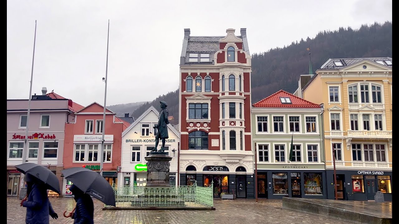 Bergen, Norway. The rainiest city in Europe ☔️ City walk, thoughts on what makes a home.