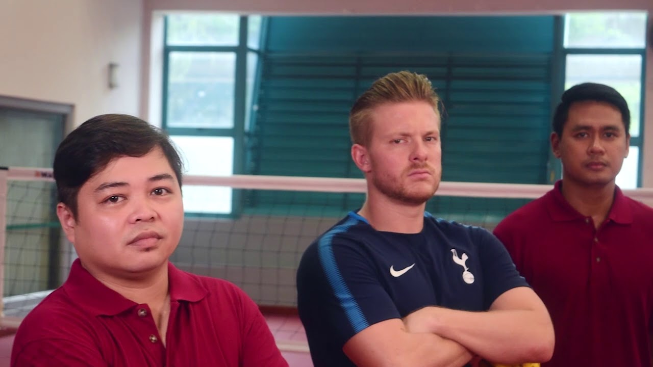 Spurs Coaches play Sepak Takraw