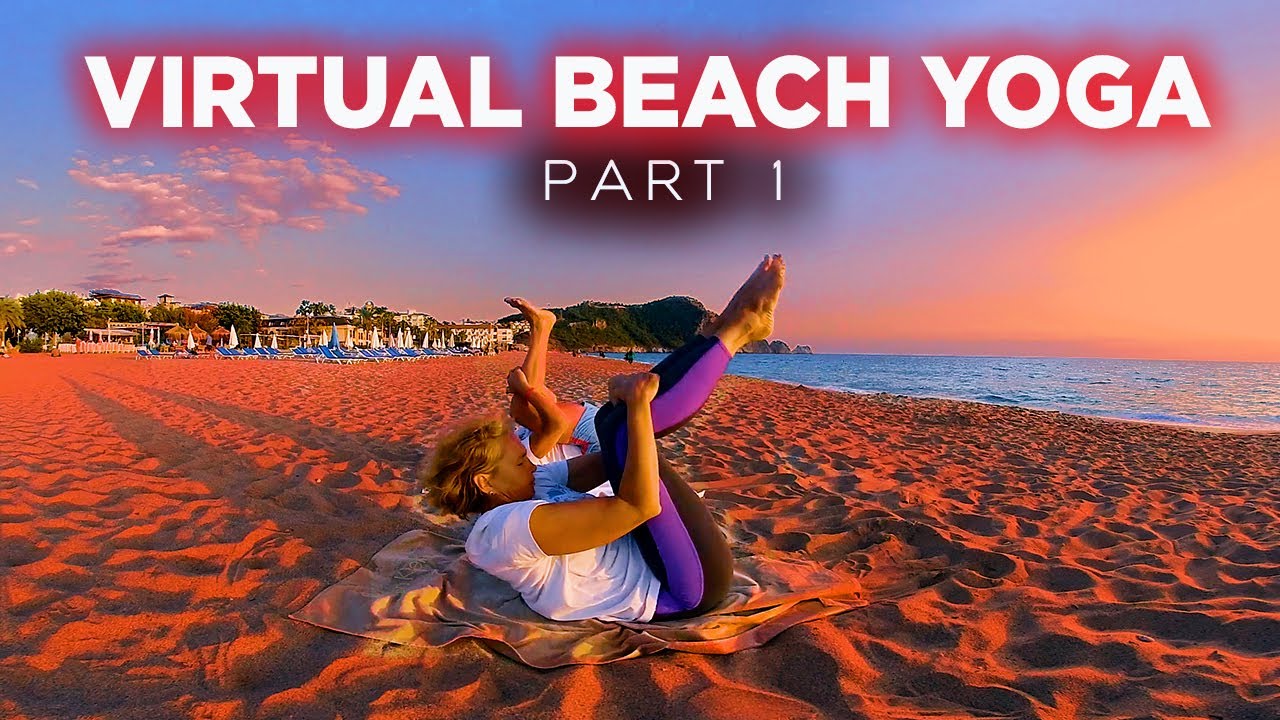 🌴  My Russian Friend's Sunset Yoga on the Beach 🌊 Part 1☀️ 3D Virtual Reality Experience