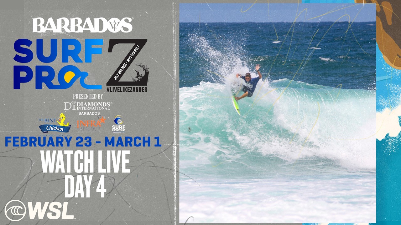 LIVE - BTMI Barbados Surf Pro + Live Like Zander Junior Pro Pres. by Diamonds International - Day 4