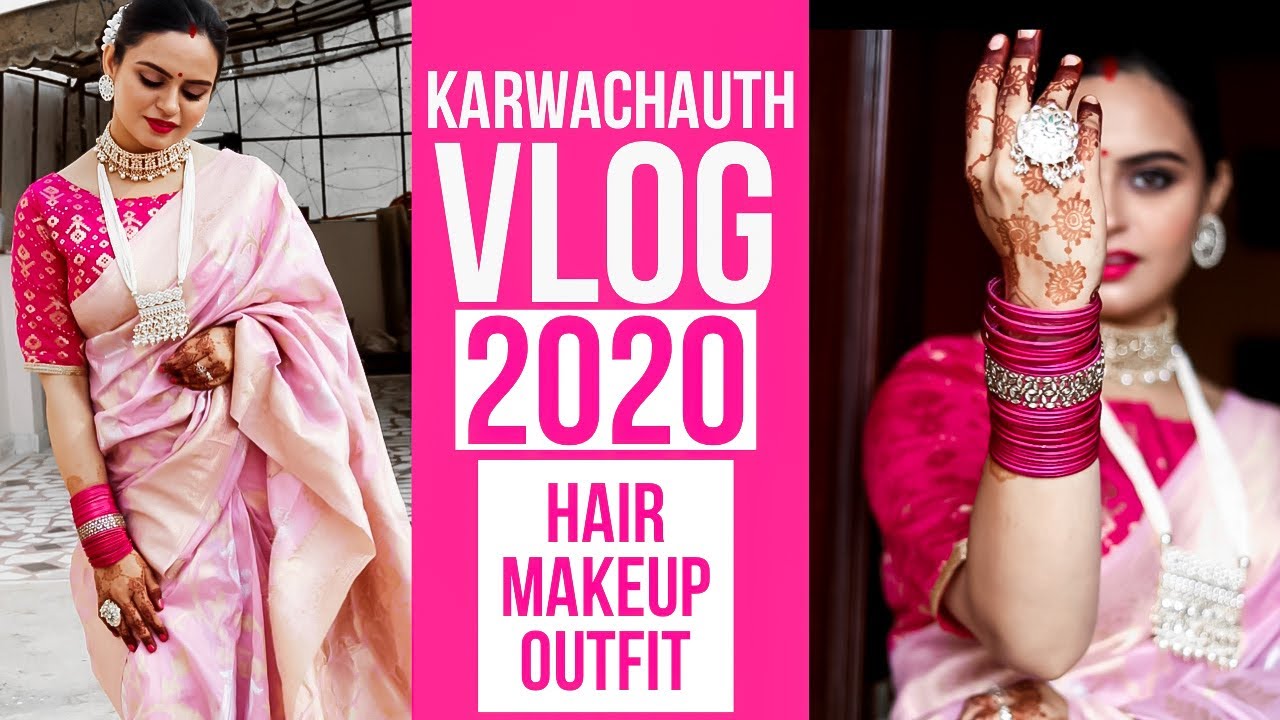 KARWACHAUTH VLOG 2020 | GIFTS FOR FAMILY, MAKEUP, HAIR, OUTFIT #karwachauth2020 #FestiveLookBook