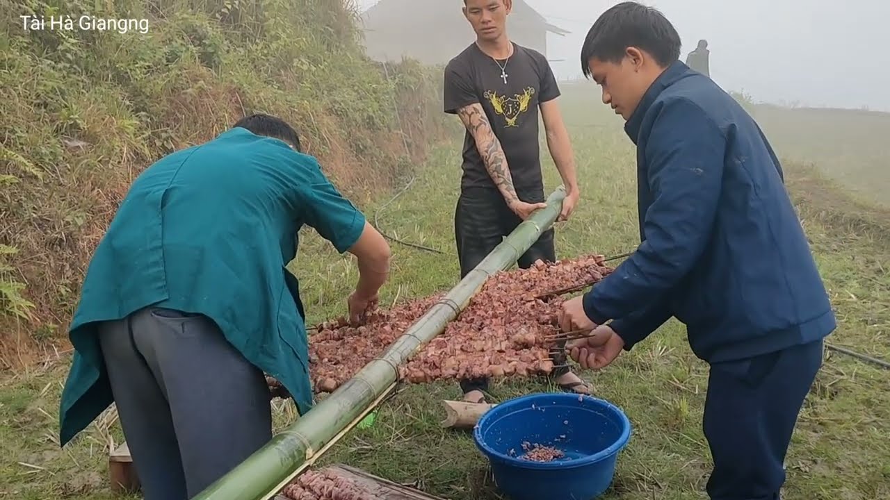 ĐẠI TIỆC NHÀ VỢ CHỒNG CÂM ĐIẾC MÓN PỊA BÒ KHAO CẢ BẢN TOÀN MÓN NGON. TÀI HÀ GIANG