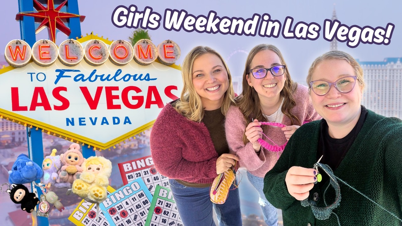 Knitters take Las Vegas! Girls Weekend w/ @knitcalifornia, @jacqueismaking, & @rachelisknitting 💗🧡💜
