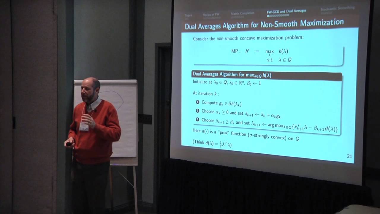 Robert M. Freund - Remarks on Frank-Wolfe and Structural Friends - invited talk