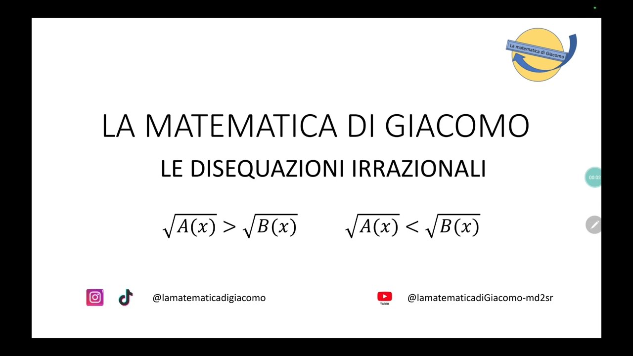 Le disequazioni irrazionali: caso particolare di due radici