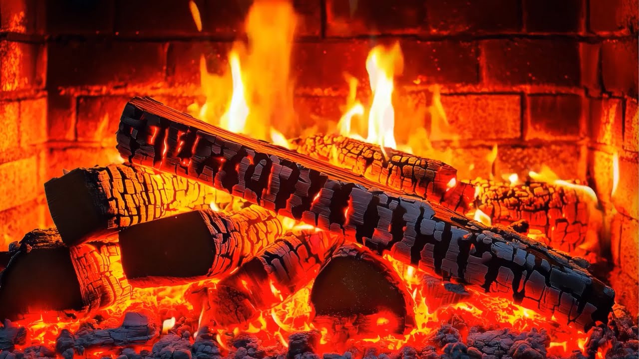 🔥 Fireplace Ambience in 4K UHD with Cozy Flames and Soothing Crackling Sounds.