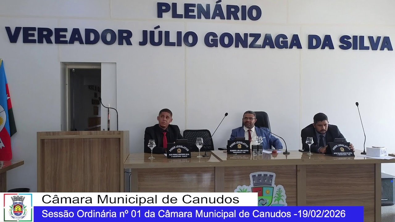 Sessão Ordinária nº 01 da Câmara Municipal de Canudos -19/02/2026