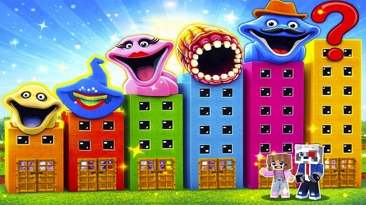 НУБ И ПРО В ГИГАНТСКИХ НЕБОСКРЕБАХ ВСЕХ ГОЛОДНЫХ ЧЕРВЕЙ В МАЙНКРАФТ HUNGRY WORM MINECRAFT