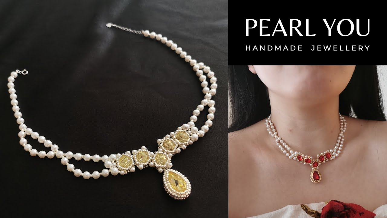Beaded Gemstones Pearl Necklace Tutorial, 2025 Necklace Design by PEARL YOU Jewellery