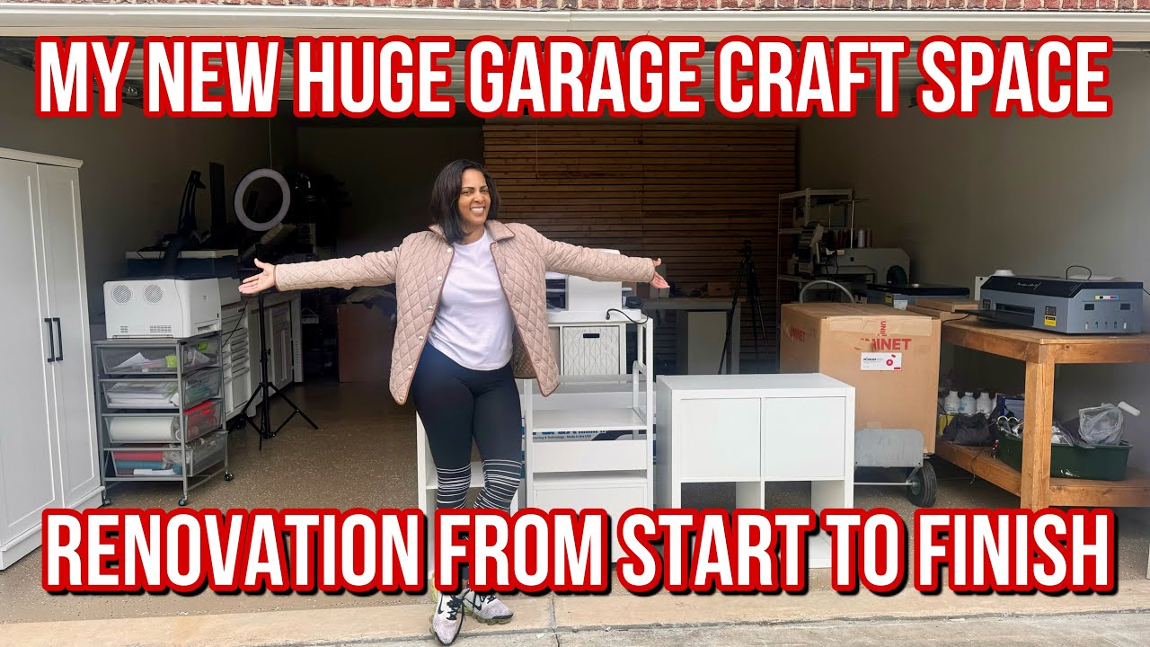 My Garage Craft Room Makeover | Renovation from Start to finish!  Bigger Craft Room Space!