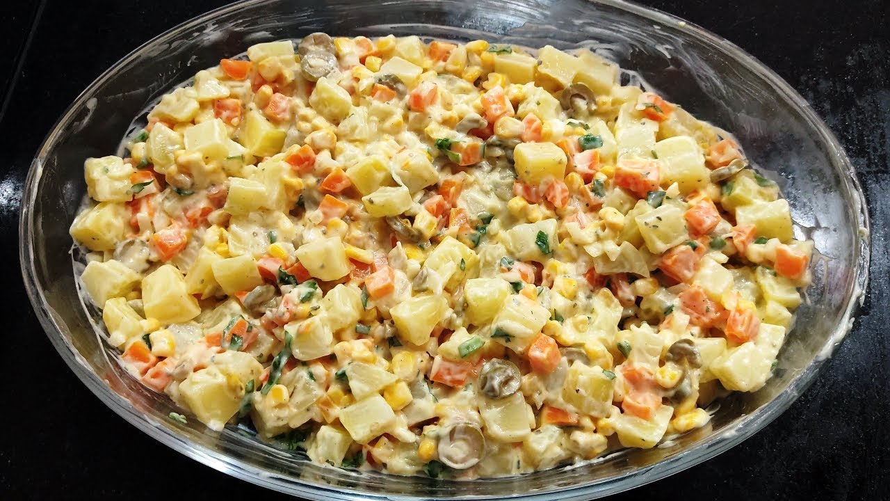 SALADA DE MAIONESE IGUAL DE RESTAURANTE. RECEITA FÁCIL E RÁPIDA!