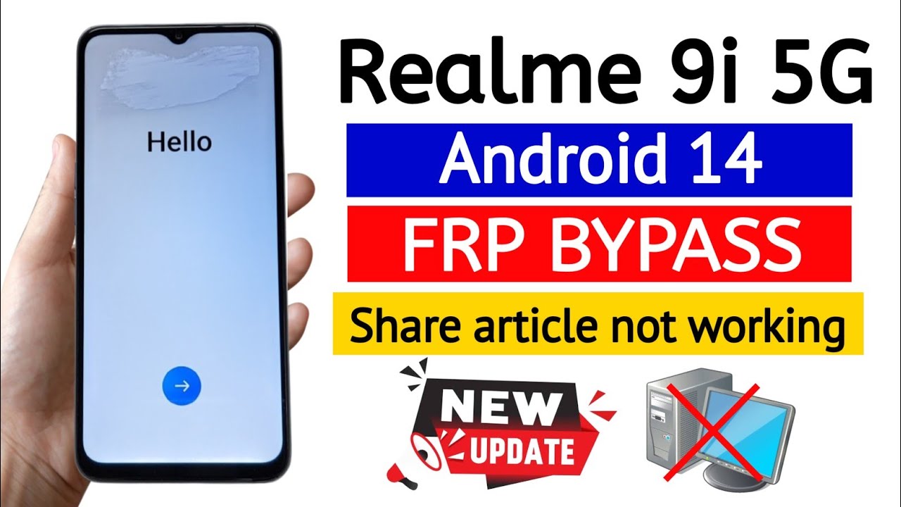 Realme 9i 5G (RMX3491) Gmail Frp bypass Android 14 | Share article not working 2025.
