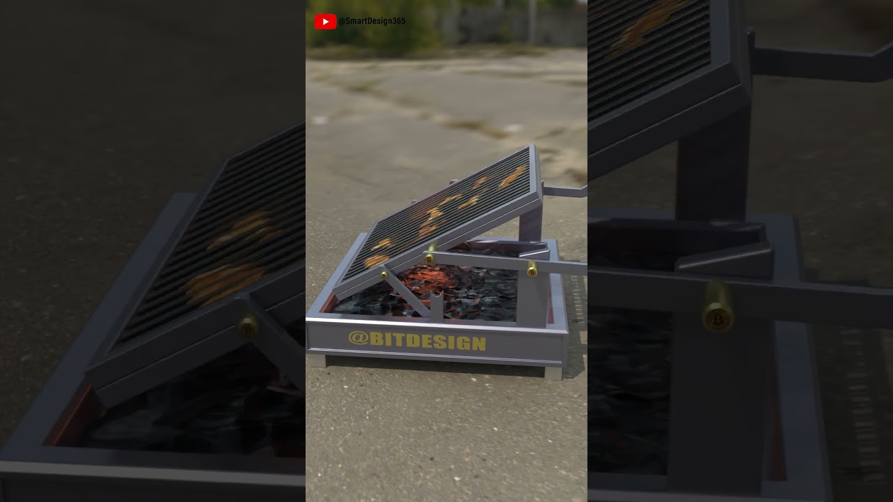 A semi-automatic barbecue grill design#design #diy
