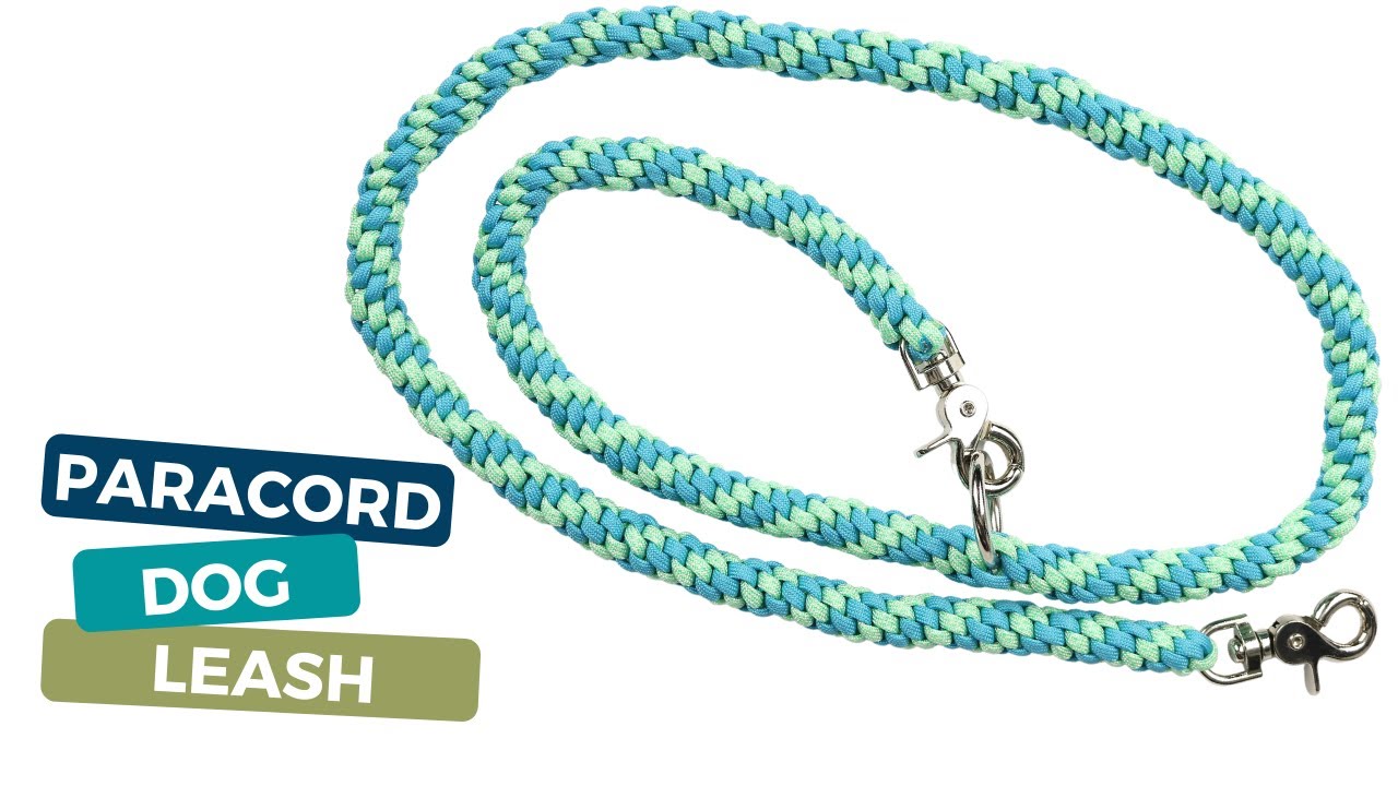 HOW TO MAKE A PARACORD DOG LEASH TUTORIAL // Crown knot paracord weave
