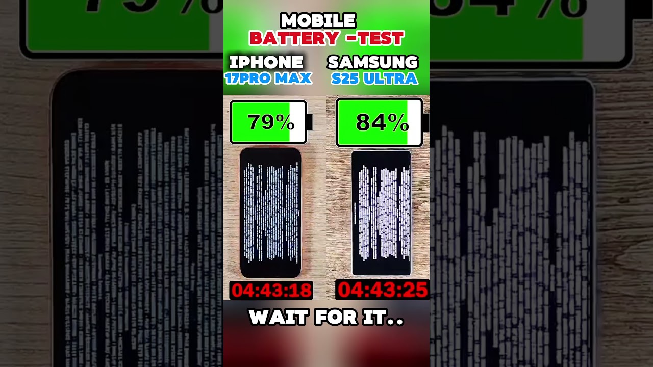 ☠️⚡ IPHONE 17PRO MAX VS SAMSUNG S25 ULTRA BATTERY -TEST!!