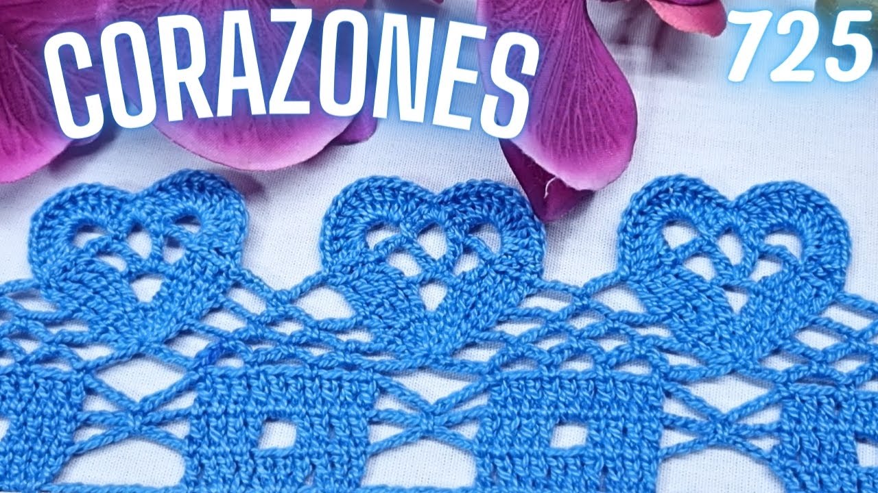 Nueva idea de corazones a #crochet para tus puntillas!  💙 725