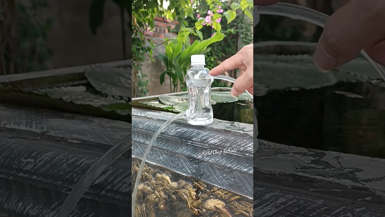 Water pump without electricity from plastic bottles