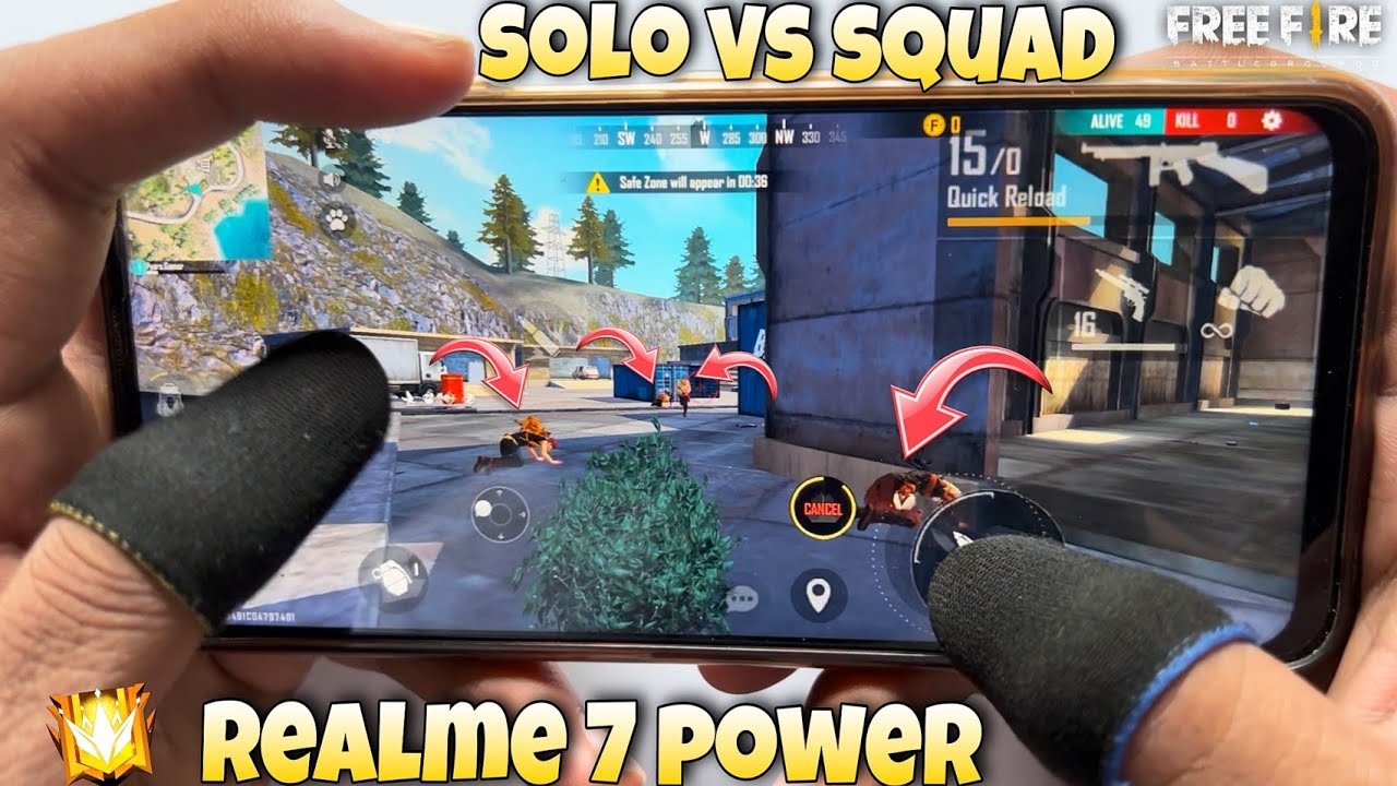 realme 7 free fire Handcam gameplay 8GB Ram 128GB storage device performance Snapdragon chip test