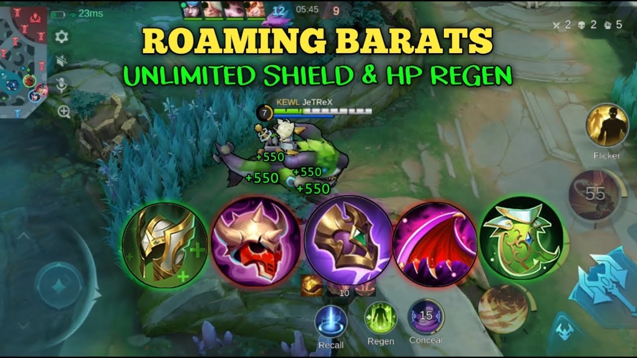TOP PH BARATS ROAMING + UNLIMITED SHIELD & HP REGEN | BEST BUILD FOR BARATS ROAMING | MLBB🦖