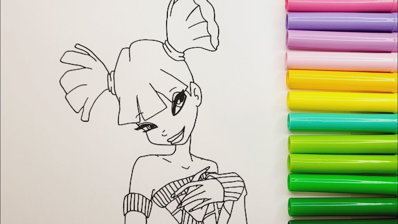 Magical Coloring Fun with Winx Club: Coloring Musa Fairy! Coloring videos#coloringpages