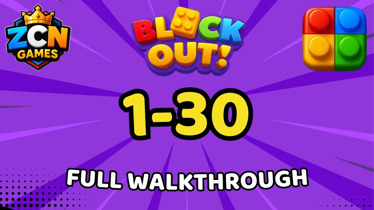 Block Out! Color Sort Puzzle Levels 1-30 Walkthrough | All Solutions
